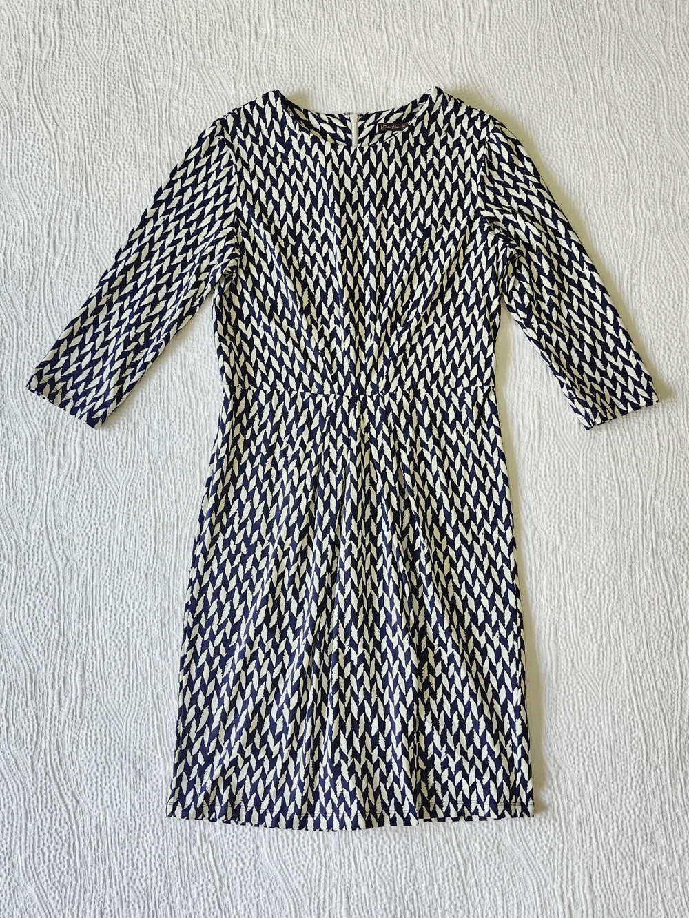 J. McLaughlin Navy and White Patterned Sheath